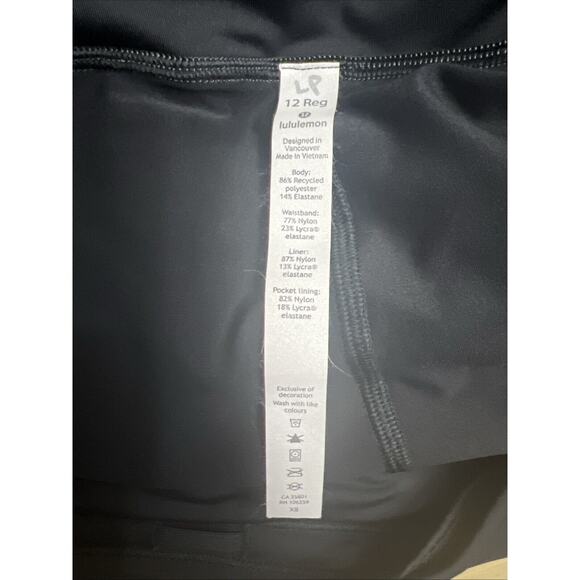 Lululemon Circuit Breaker Skirt II Regular13”Interlaced Alpine White Black Sz 12 - Picture 13 of 14
